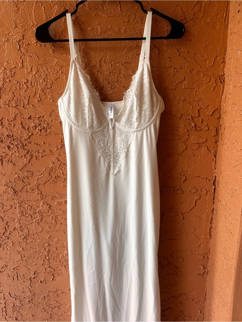Lace-Trim Slip Dress - White